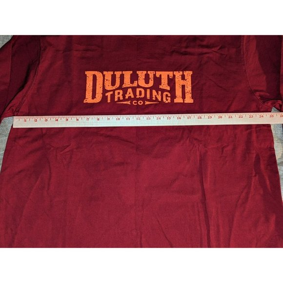 Duluth Trading Co Men XL Red Long Sleeve Shirt Long Tail W/ Logo - Picture 2 of 5